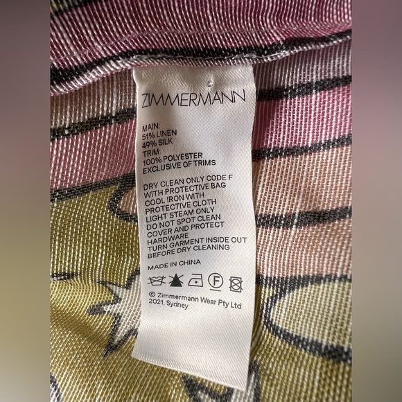 NWOT Zimmermann Concert Tie Neck Concert Lilac Collage Blouse Size XS/ AU 0 RARE - Picture 12 of 13